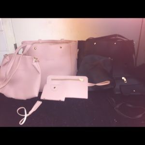 Pink& black handbags